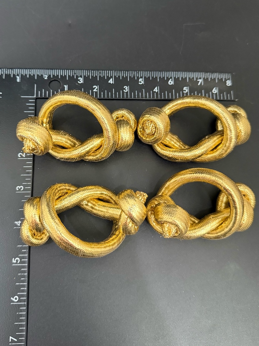 Lot 4 Golden Rope Knot Napkin Rings - Picture 4 of 7